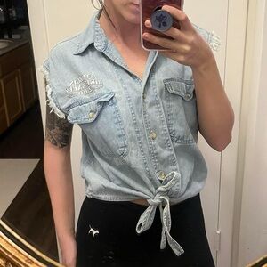 STURGIS BIKE RALLY JEAN BUTTON DOWN